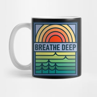 Nature inspiration: Breathe Deep (retro colors and design) Mug